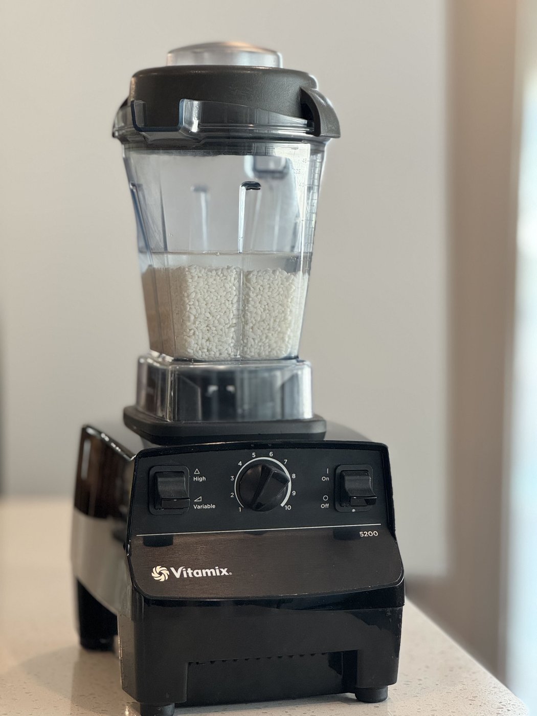 Blending rice grains into batter — Kome Pantry process step 2