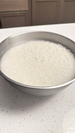 Rice grains soaking — Kome Pantry process step 1